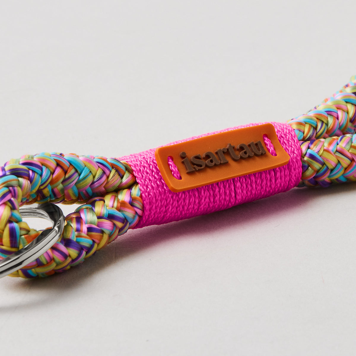 isartau Schlüsselanhänger Easy Summer Neonpink, Softtau, silber, Detailansicht