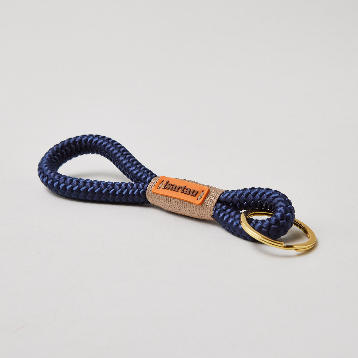 isartau Schlüsselanhänger Indigo Sea Beige, Softtau, gold