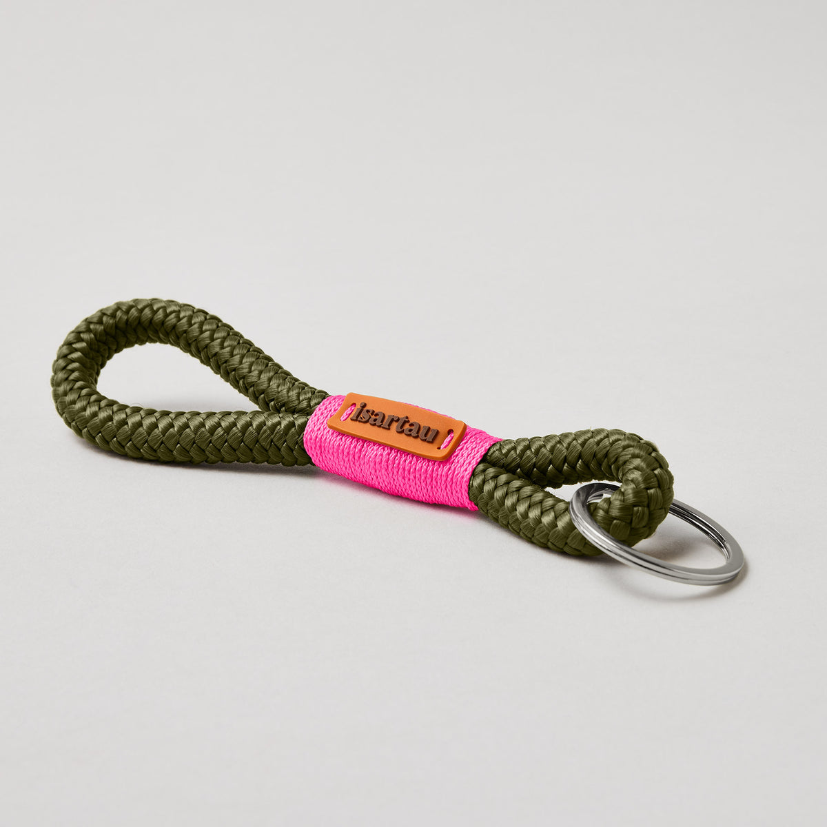 isartau Schlüsselanhänger Olive Grove Neonpink, Kletterseil, silber