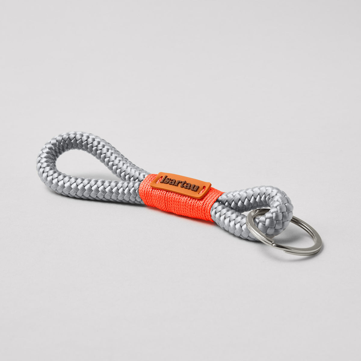 isartau Schlüsselanhänger Pebble Stone Neonorange, Softtau, silber