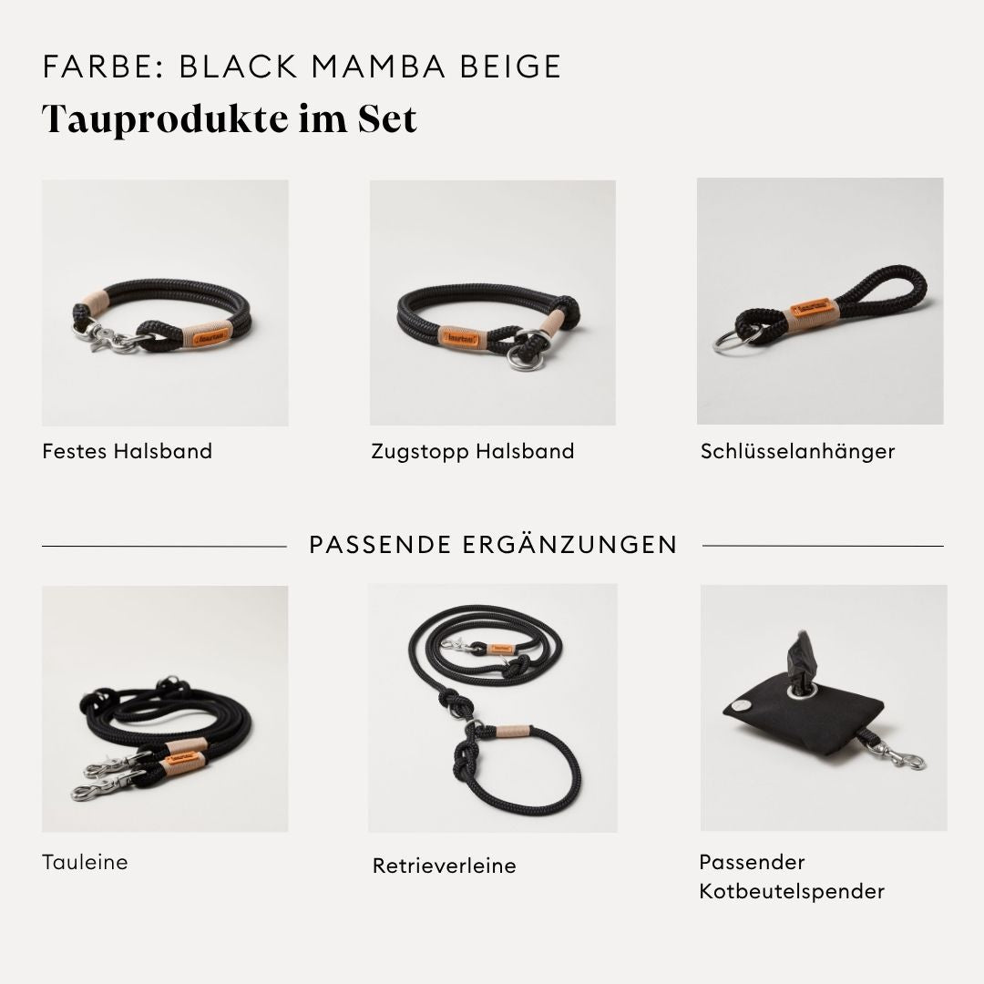 isartau Black Mamba Beige, Farbkombination aus Tau und Takelung