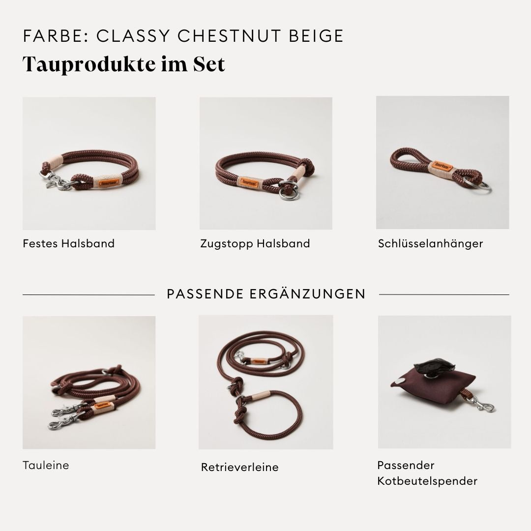 isartau Classy Chestnut Beige, Farbkombination aus Tau und Takelung