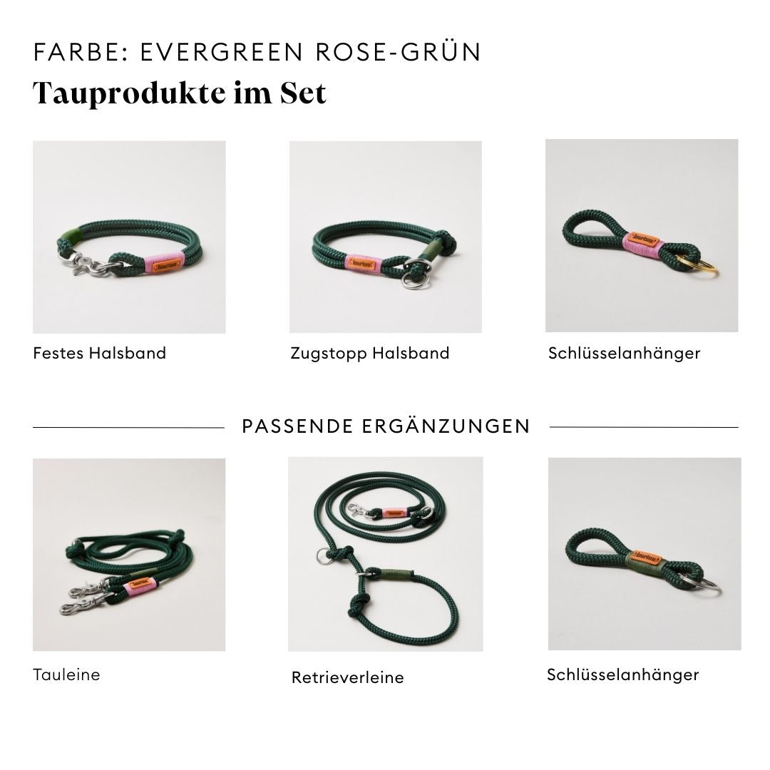 isartau Evergreen Rose-Grün, Farbkombination aus Tau und Takelung