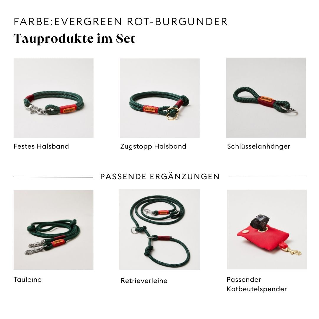 isartau Evergreen Rot-Burgunder, Farbkombination aus Tau und Takelung