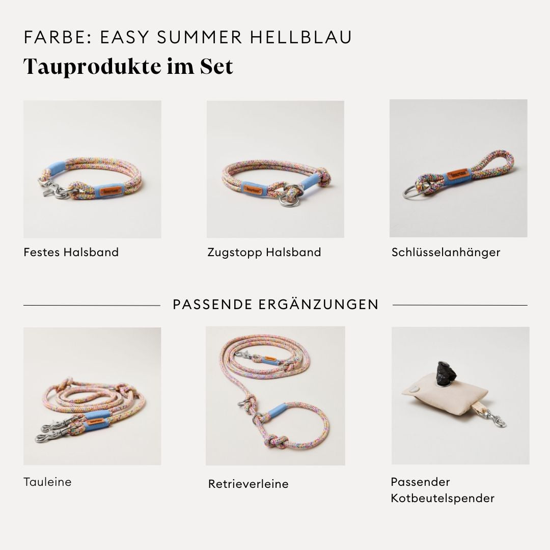 isartau Easy Summer Hellblau, Farbkombination aus Tau und Takelung