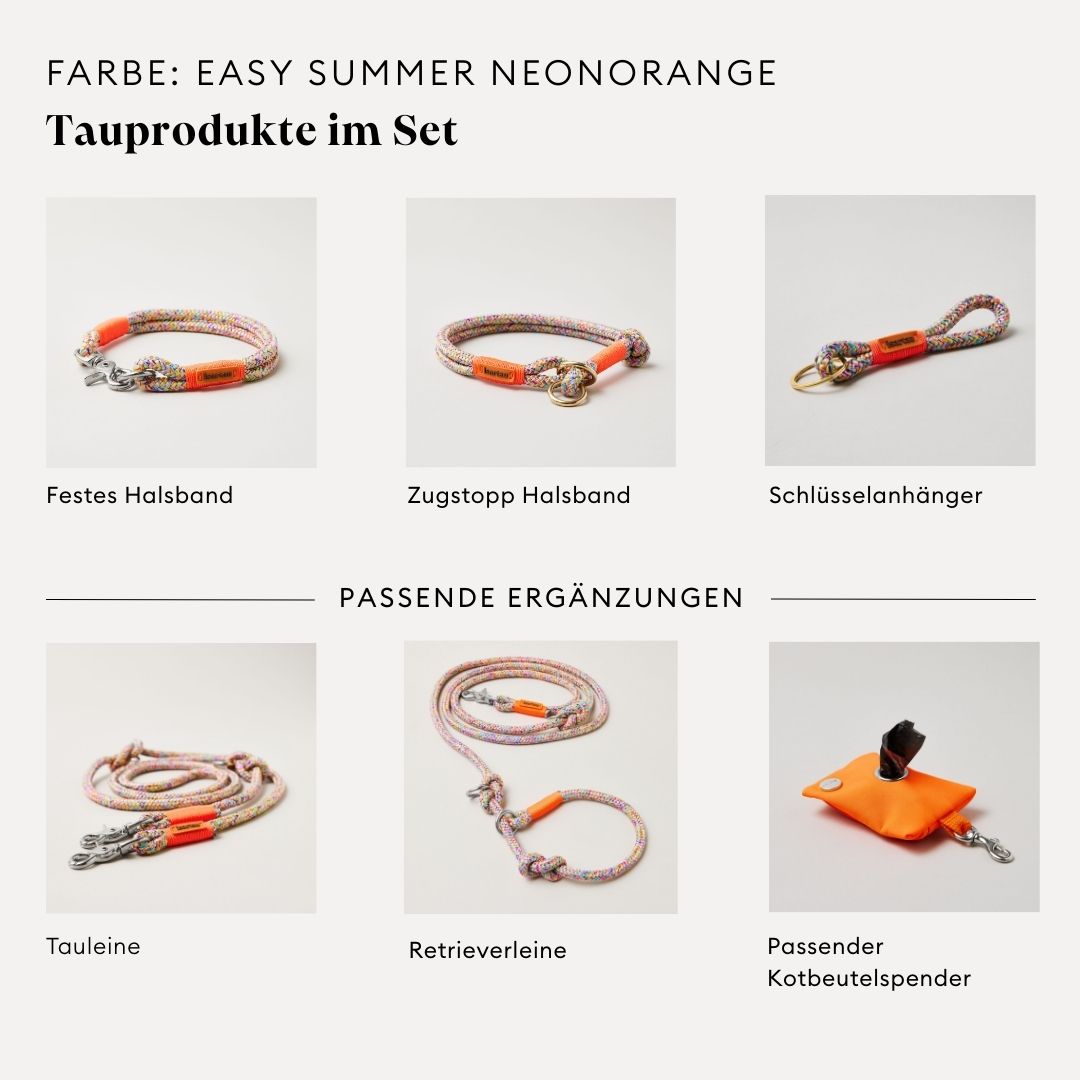 isartau Easy Summer Neonorange, Farbkombination aus Tau und Takelung