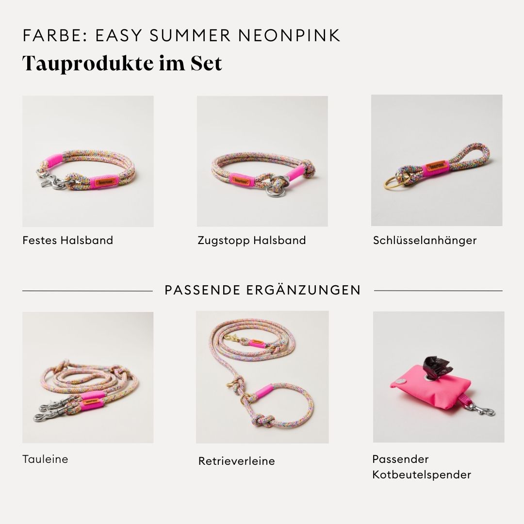 isartau Easy Summer Neonpink, Farbkombination aus Tau und Takelung