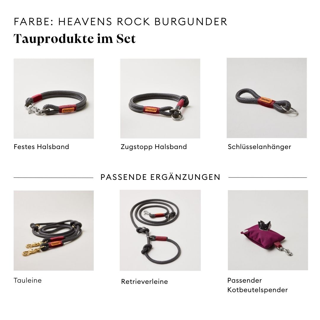 isartau Heaven's Rock Burgunder, Farbkombination aus Tau und Takelung