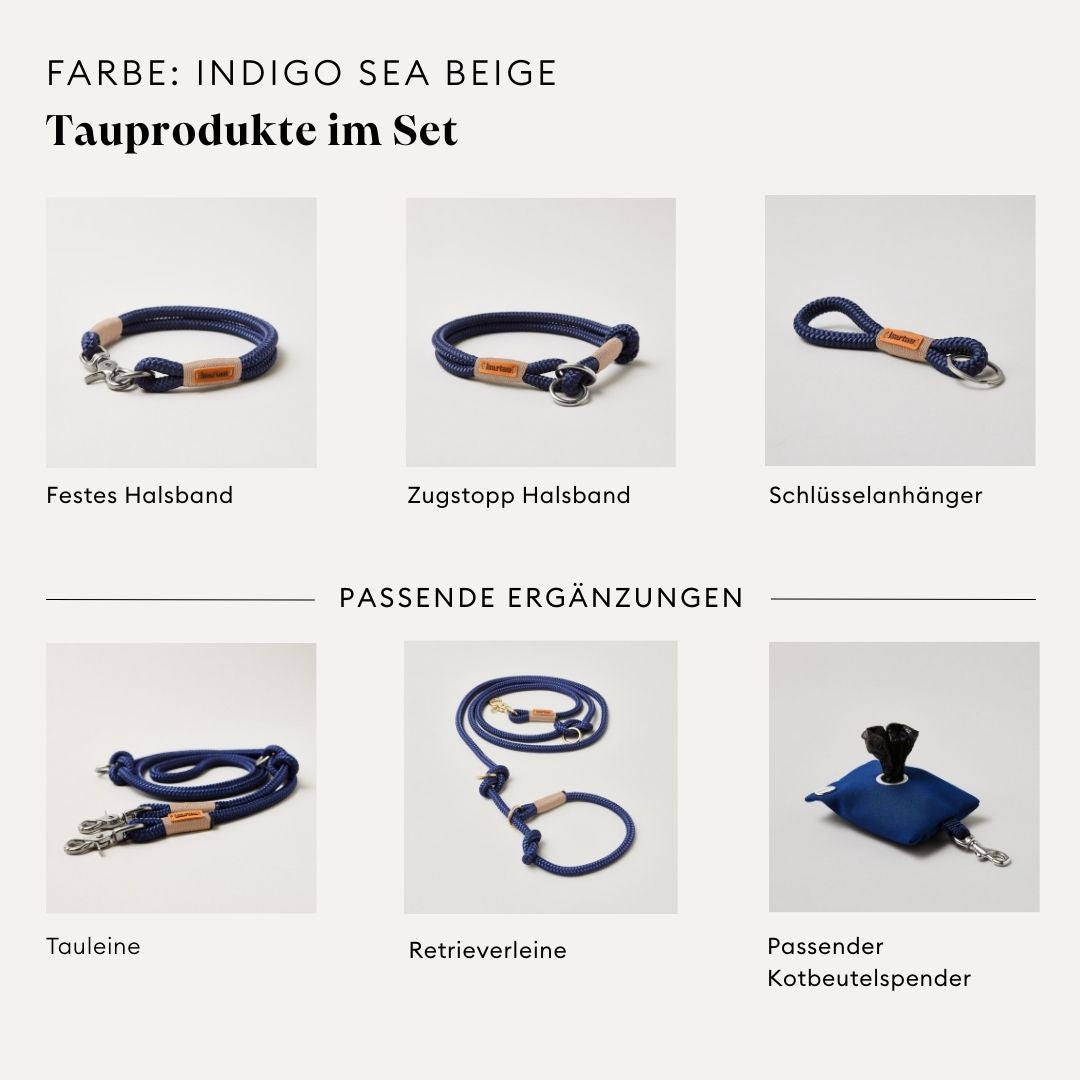 isartau Indigo Sea Beige, Farbkombination aus Tau und Takelung