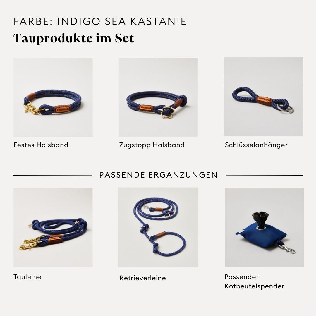isartau Indigo Sea Kastanie, Farbkombination aus Tau und Takelung