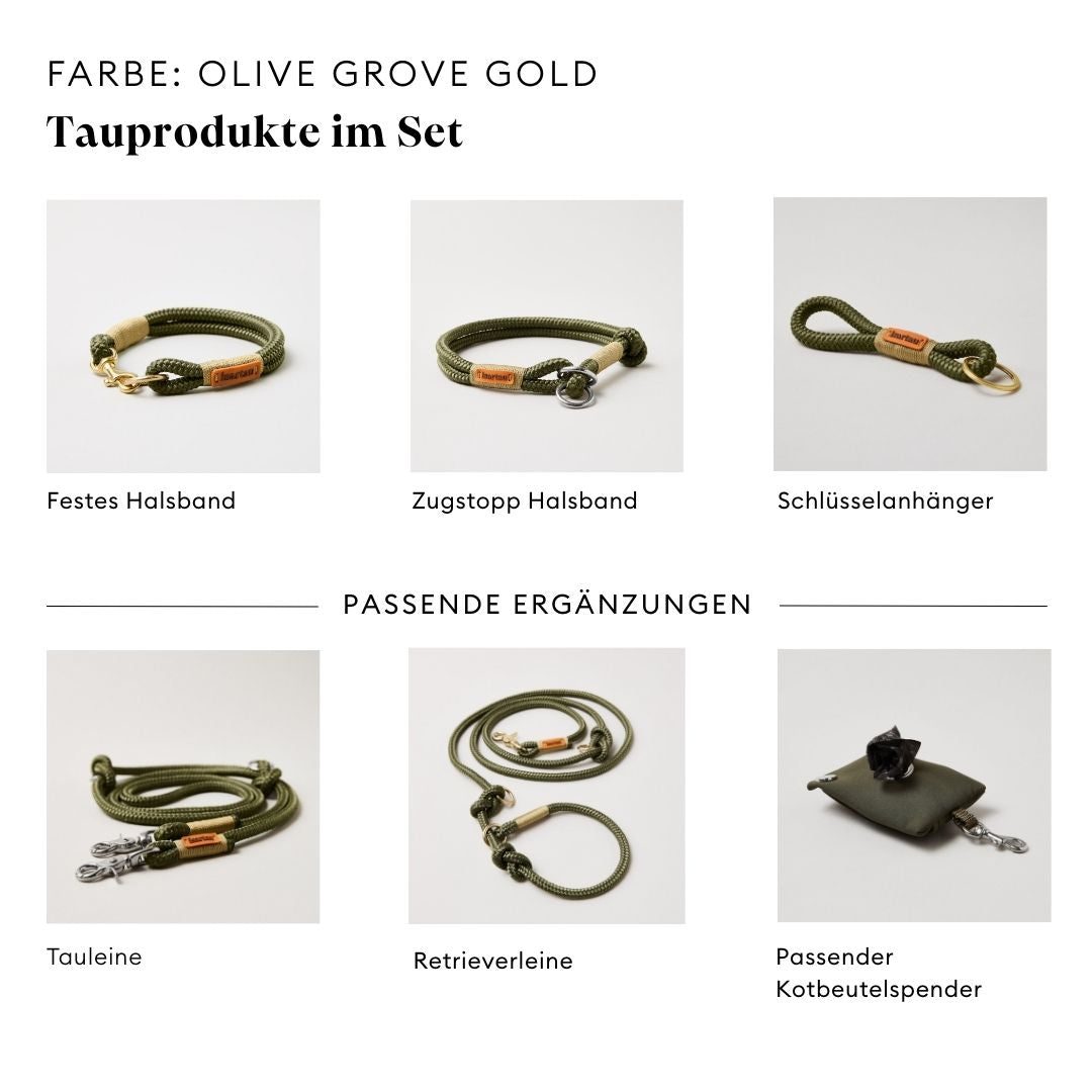 isartau Olive Grove Gold, Farbkombination aus Tau und Takelung