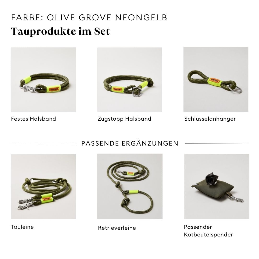 isartau Olive Grove Neongelb, Farbkombination aus Tau und Takelung