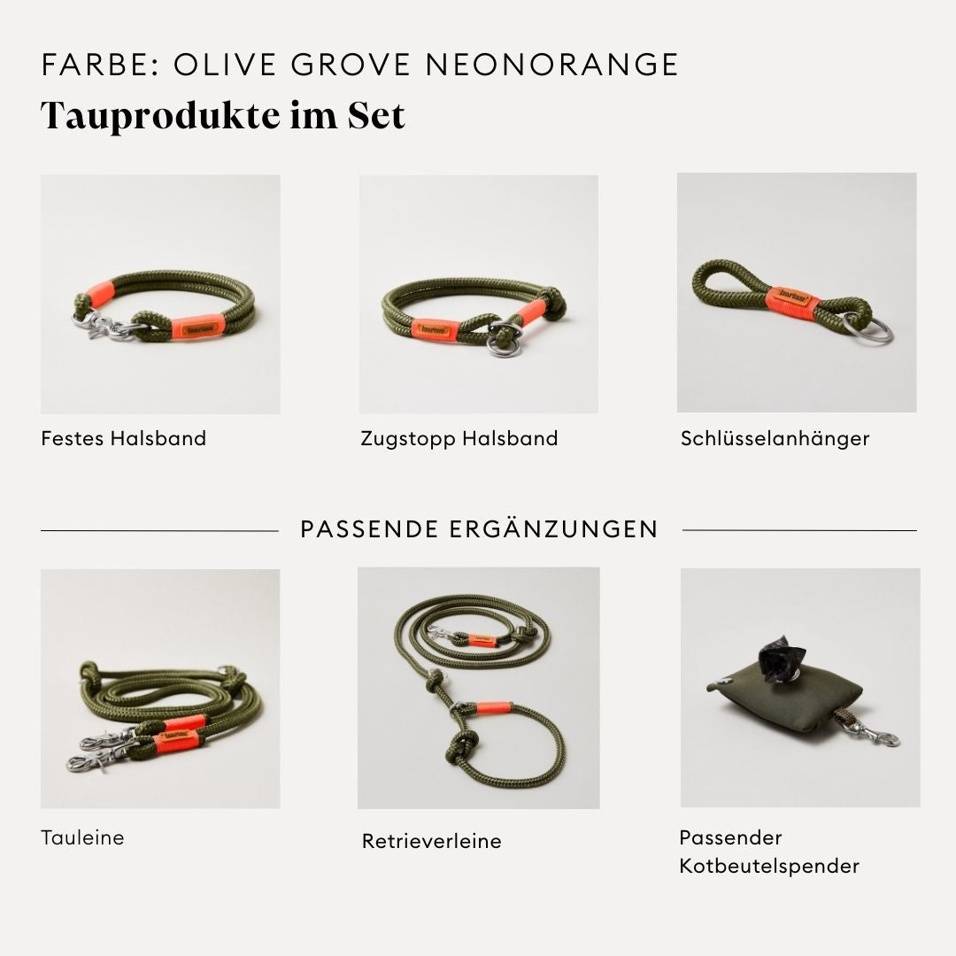 isartau Olive Grove Neonorange, Farbkombination aus Tau und Takelung