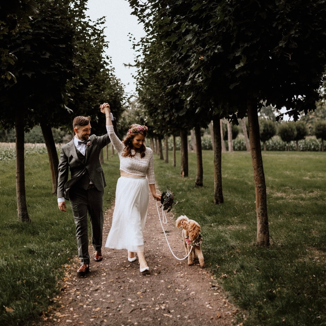 isartau Pure Breeze Weiß – Stimmungsbild mit Hund