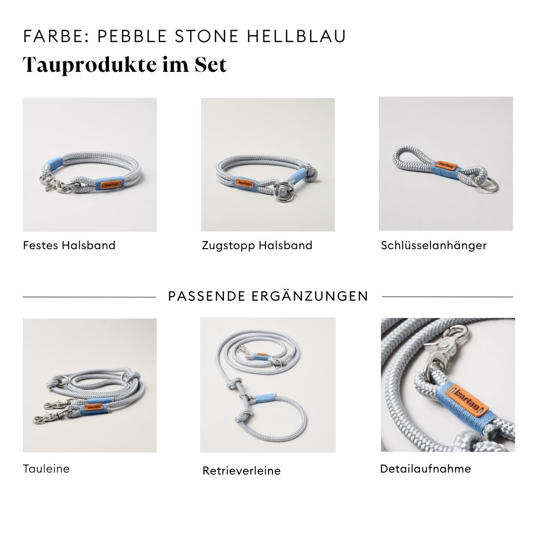isartau Pebble Stone Hellblau, Farbkombination aus Tau und Takelung