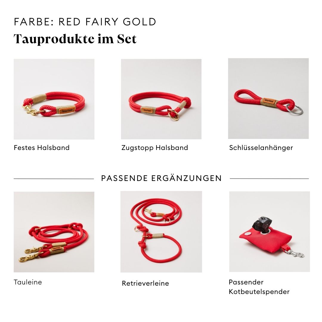 isartau Red Fairy Gold, Farbkombination aus Tau und Takelung