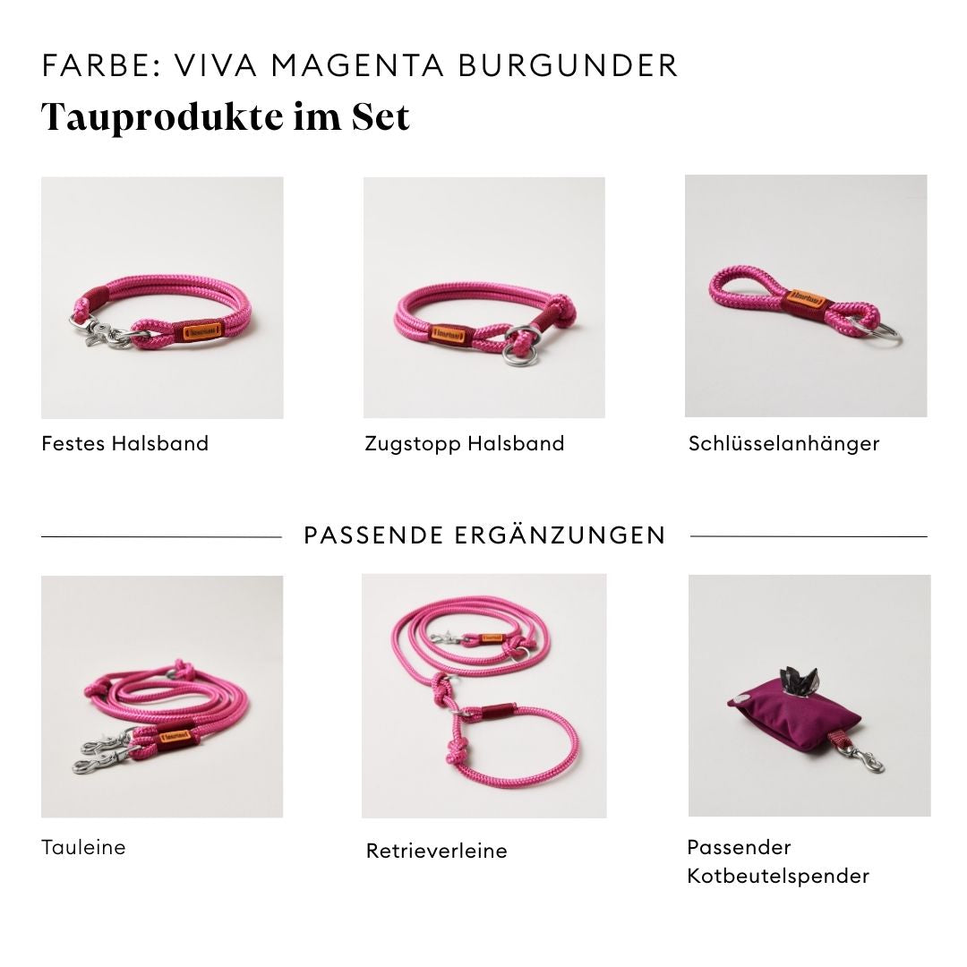 isartau Viva Magenta Burgunder, Farbkombination aus Tau und Takelung