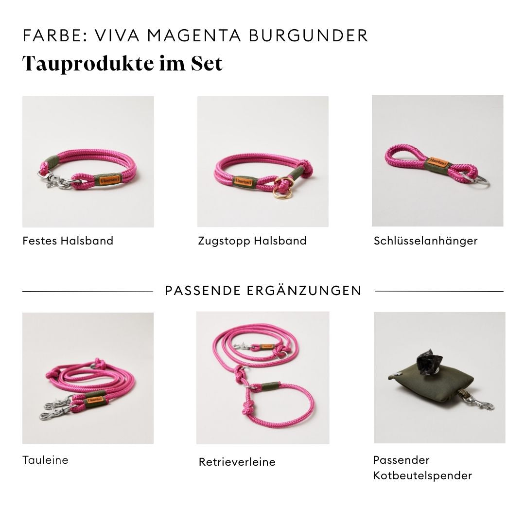 isartau Viva Magenta Oliv, Farbkombination aus Tau und Takelung