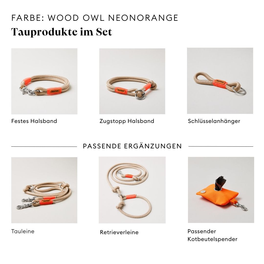 isartau Wood Owl Neonorange, Farbkombination aus Tau und Takelung