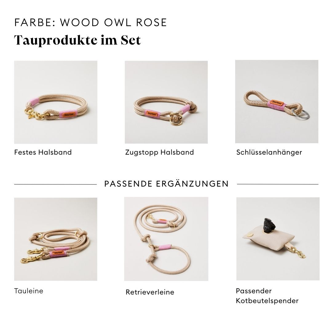 isartau Wood Owl Rose, Farbkombination aus Tau und Takelung