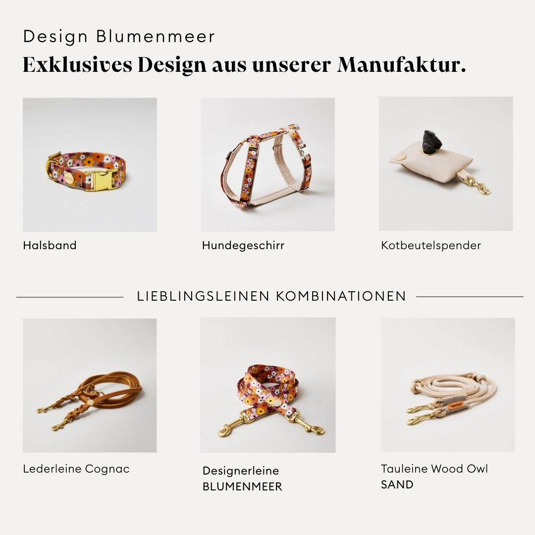 Grafik zeigt Produkte aus anderen Materialien passend zum Design BLUMENMEER