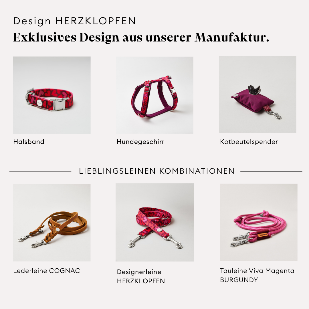 Grafik zeigt Produkte aus anderen Materialien passend zum Design HERZKLOPFEN