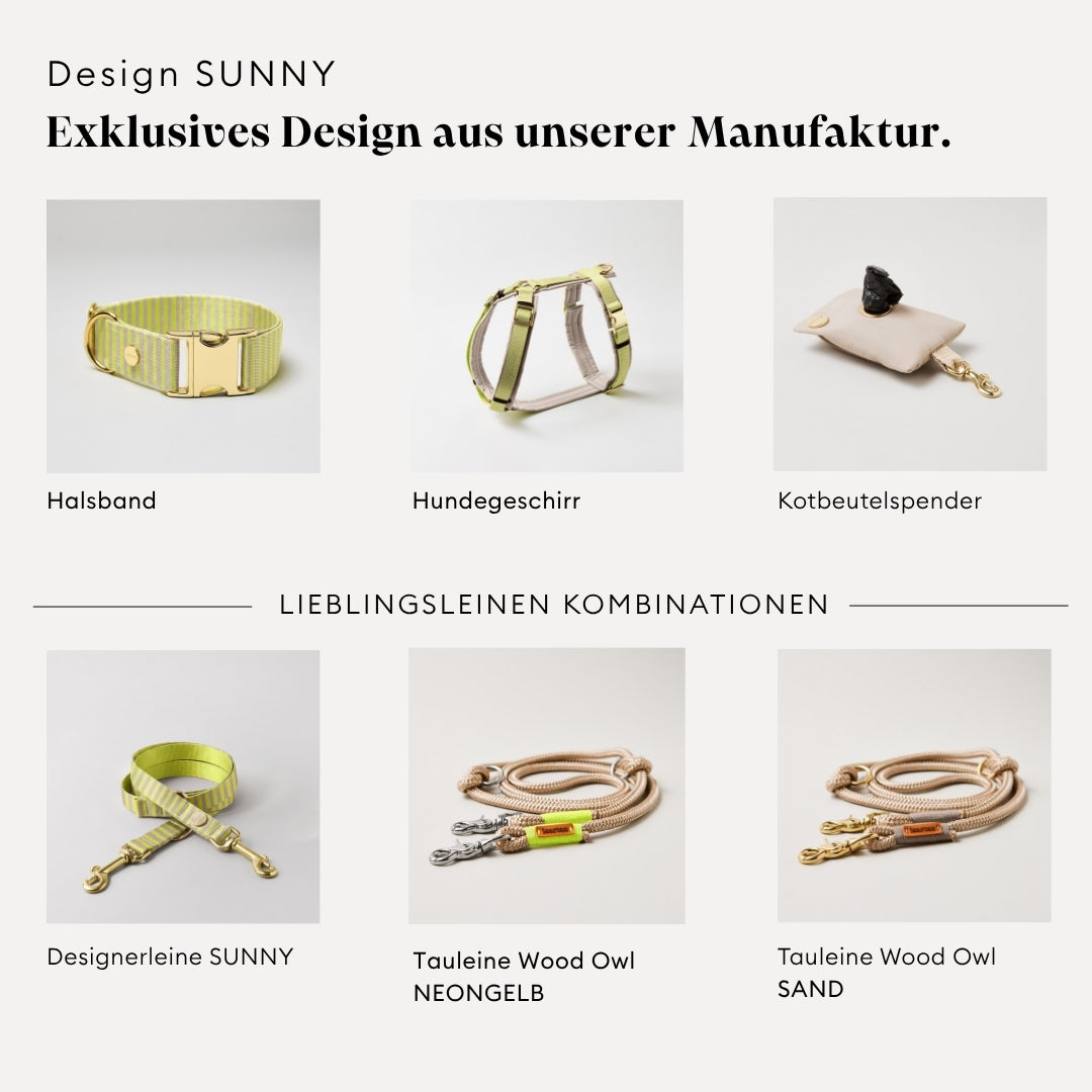Grafik zeigt Produkte aus anderen Materialien passend zum Design SUNNY