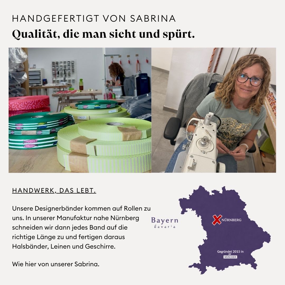 Grafik zeigt Näherin in der isartau Manufaktur - Handarbeit aus Bayern