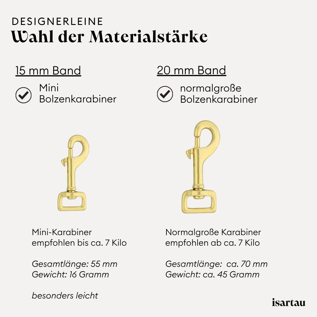 isartau Designerleine, goldfarbener Karabiner