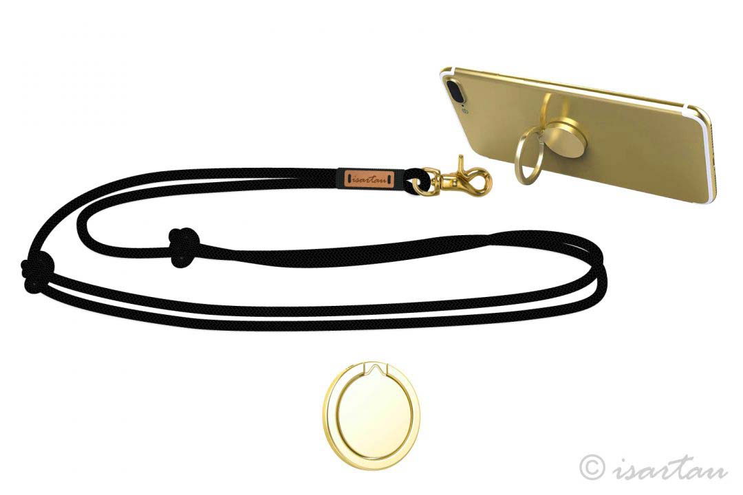 Handykette mit Halterring in gold