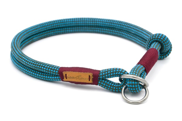 Zugstopp Halsband mit Knoten-Stopp – Kletterseil, mit Takelung in Burgunder