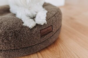 Hundebett Bagelbettchen Teddystoff, braun