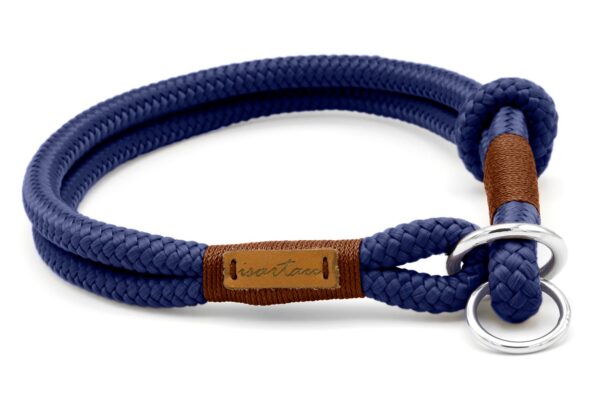 Zugstopp-Halsband, Softtau Blau mit Takel MAROON