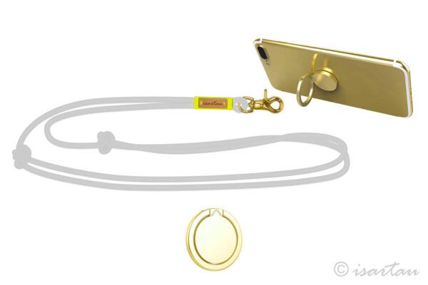Handykette mit Halterring goldfarben