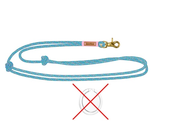 Handykette (ohne Halterring), Karabiner goldfarben und Takelung in Altrosa