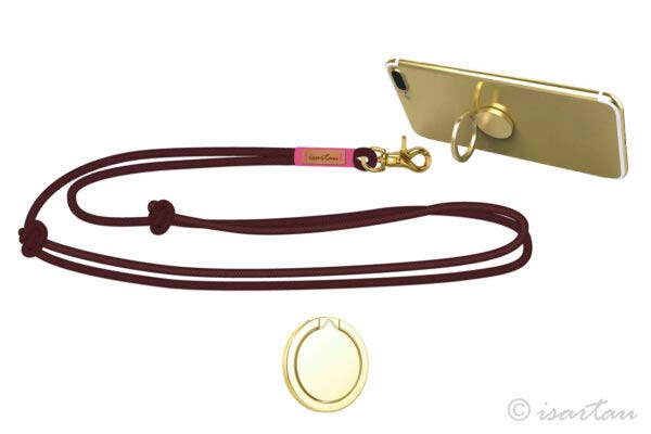 Handykette mit Halterring in goldfarben