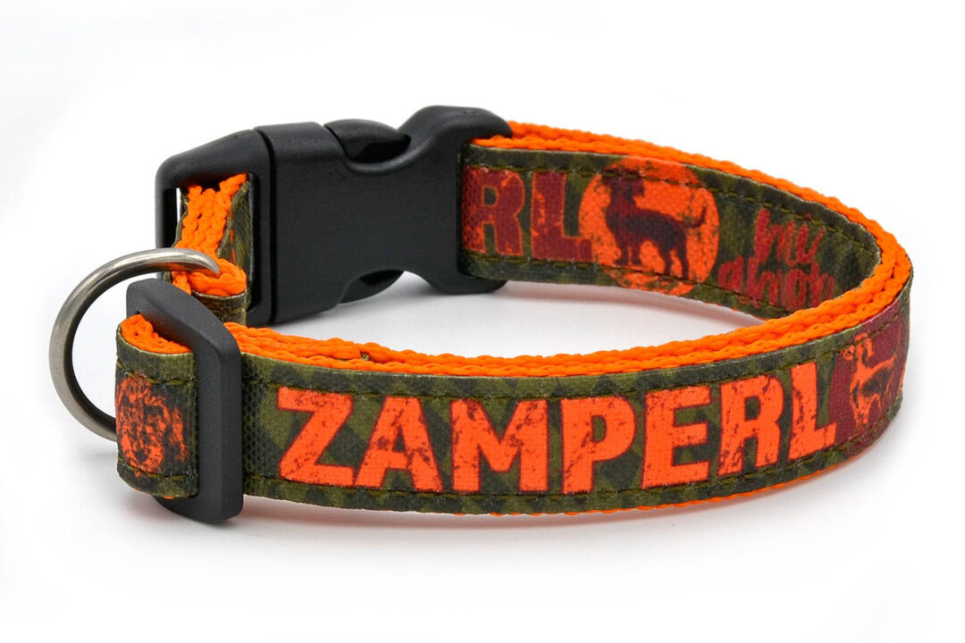 Dackel Halsband Zamperl KHAKI/ORANGE/BURGUNDER