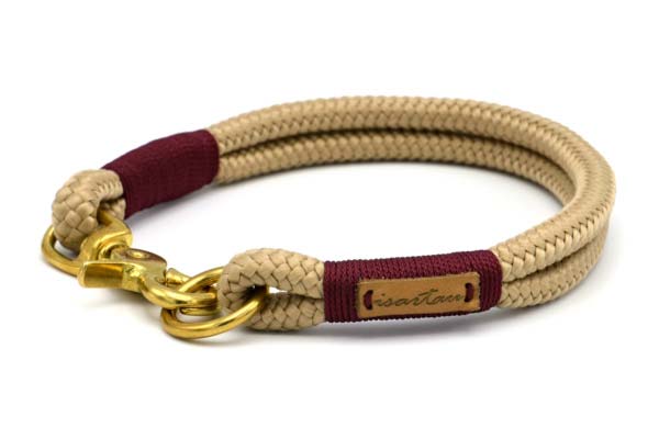festes Halsband aus Tau mit Karabinerverschluss, nicht verstellbar – Softtau